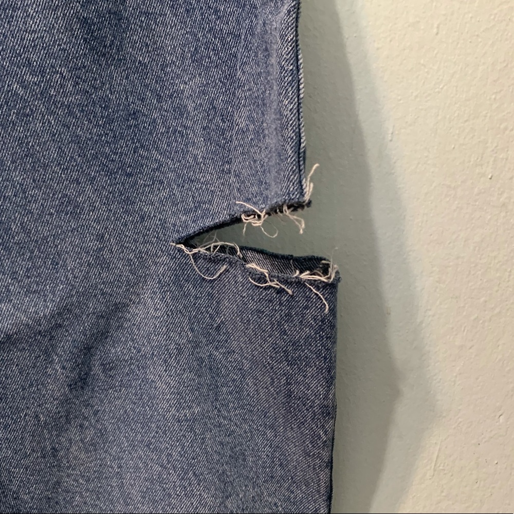 Mid Wash Thigh Split Baggy Boyfriend Jeans - Picture 10 of 16